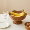 Cesta de Frutas Estilo Japonés de Mimbre Imitación Amazon, Bandeja de Snacks de Fruta Deshidratada, Cesta Tejida de Almacenamiento para Cocina, Cesta Creativa