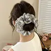 Goma para el pelo de red extra grande con lazo para mujer, sujetador de moño elegante de alta gama, accesorio para el pelo moderno y a la moda