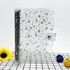 Fábrica de Shenzhen Starry PVC Binder 6 Furos Transparente B6 Caderno Couro Macio Laser Estrela Glitter Binder