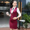 Colete Profissional de Primavera Feminino Estilo Coreano Conjunto de Colete Profissional de Negócios Recepção de Hotel Roupas de Trabalho para Entrevista