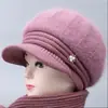 Sombrero de Otoño e Invierno para Mujeres de Mediana Edad y Mayores, Gorro de Lana Tejido para Abuela, Señora Mayor, Protección contra el Frío, Calidez, Más Terciopelo, Grueso, Gorro de Lana para Mamá