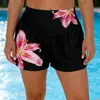 2026 Venda Quente Amazon Cross-Border Tamanho Grande Estampa Floral Cintura Alta Emagrecedor Calcinha de Biquíni Feminina com Bolsos