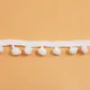 Ponto Branco Pequena Bola de Pelo Pom-Pom Renda Acessórios Feito à Mão Cortina Roupas Acessórios Têxteis para Casa Bola de Pelúcia de Nylon Renda