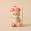214 Decoración para Pastel del Día de San Valentín Figura de Oso Azul y Rosa de Goma Blanda Inserto de Tarjeta de Corazón de Madera