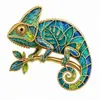 Broche Esmaltado Camaleón Insignia con Tema de Lagarto Iridiscente Souvenir Artístico Decoración para Mochila Abrigo Atmósfera de Luz Fluida