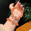 Nuevo Pulsera de Ágata Roja del Sur y Jade Flotante Natural Estilo Chino para Mujer, Pulsera de Cristal con Cuentas Hecha a Mano, Joyería para Regalo de Vacaciones