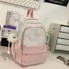 Mochila Escolar Casual Versátil de Estilo Nacional para Mujer, Mochila de Viaje Fresca y Ligera, Mochila de Gran Capacidad para Estudiantes de Secundaria y Preparatoria