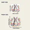 Fun-F1095 Corona de Pascua, Huevos, Conejo, Pegatinas para Ventana de Vidrio de Balcón al Aire Libre, Pegatinas Decorativas, Autoadhesivas