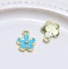 Coreano flor liga de óleo gota cinco pétalas pingente de flor diy Handmade Jóias brincos colar pulseira acessórios material