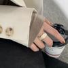 Anillo de Esmalte Estilo Coreano para Viajeras, Anillo Abierto Retro de Moda con Borde Ancho de Ola, Elegante y con Estilo para el Dedo Índice