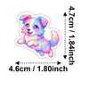 Nuevo juego de 50 pegatinas suaves y lindas de perros de dibujos animados de colores con diseños de arcoíris degradados para decorar botellas de agua y agendas