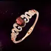 Moda coreana elegante requintado pulseira ouro rosa joias de ouro rosa ametista fábrica atacadista vendas diretas
