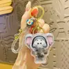 Dibujos animados hielo lindo mascota panda creativo llavero para coche sobre rojo de red colgante un par de exquisitos pequeños regalos al por mayor
