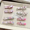 Pinza para el pelo de alta gama, lujo accesible, con pedrería rosa, clip para flequillo, pinza de pico de pato, exquisito lazo, pinza lateral, accesorios para el pelo para mujer