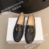 Mocasines de piel de oveja para primavera y verano, planos, de una sola capa, con suela blanda, transpirables y combinables, para mujer, de estilo británico, sin cordones.