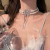 Collar de Perlas de Doble Capa con Borla de Mariposa Francesa Lujo Ligero Nicho Alta Gama Accesorios para Vestido de Novia para Mujer