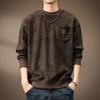 Sudadera de Nuevo Estilo para Hombre de Alto Gramaje con Terciopelo Alemán y Australiano, Camiseta Casual de Manga Larga Suelta con Estampado de Otoño y Cuello Redondo, Camiseta Básica