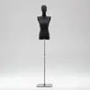 Loja de roupas versão coreana preto ombro plano manequim feminino meio comprimento janela ângulo reto ombro falso boneca corpo inteiro manequim exposição suporte
