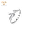 Anel de Prata s925 Feminino Japonês e Coreano Simples Galhos e Folhas Micro-cravado Anel de Fileira Dedo Indicador Personalidade Nicho ins Anel Fornecimento Direto de Fábrica