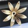 Accesorios para Joyería Hecha a Mano DIY 30*30mm Flor Tridimensional de Cobre Pieza para Pasador Broche Material para Accesorios de Peinado de Novia A444