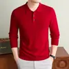 Temporada 2026 Moda Casual Suéter Jacquard con Cuello Polo y Logo en el Pecho, Tejido de Punto, Mayoreo