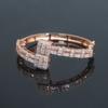 Pulseras Europeas y Americanas Transfronterizas Incrustadas con Piedras Redondas Cuadradas y Circonitas, Oro, Oro Rosa y Plata, Joyería de Alta Gama para Hombres y Mujeres