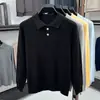Suéter de punto grueso de invierno con cuello mandarín, con patrón de punto yuanbao, color liso casual, versátil, cálido y adecuado como capa base para hombres