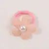 Elástico de Cabelo Flor de Feltro Colorida com Acessórios de Pérola, Elástico Colorido de Flor de Ameixa para Cabelo de Bebê, Elástico Fofo para Cabelo de Meninas Que Não Danifica o Cabelo