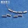 Cuentas largas de plata Yintai s925, venta al por mayor, diseño vintage, cuerda trenzada, accesorios de joyería de plata, cuentas espaciadoras de plata hechas a mano.