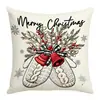 Cojín de Navidad minimalista estilo Ins, con elementos navideños clásicos en estampados dibujados a mano, perfecto para decoración festiva y cojines de sofá