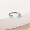 Pendientes de Aro para Nariz con Rosca Interna y Circonita en Forma de Corazón, Anillo de Herradura en Forma de C, Joyería para Piercings de Acero Inoxidable, Transfronterizos Europeos y Americanos