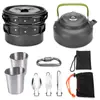 Productos para Exteriores Amazon Venta Caliente Set de Tetera de Camping para 2-3 Personas Set de Ollas Olla Plegable Portátil Set de Utensilios de Cocina