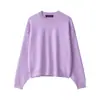 Para Aliexpress Popular Exportação Transfronteiriça Estilo Europeu e Americano Moda Feminina Versátil Tricô Canelado Moletom