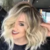 Peluca Gradiente Dorado Peluca para Personas de Mediana Edad y Mayores Cabello Corto Rizado para Mujer Cubierta para el Cabello Gris Dorado Gradiente Cabello Corto Liso Europeo y Americano Transfronterizo