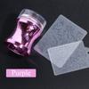 Sello de uñas color transparente sello de silicona suministros para uñas juego de raspador de mango chapado sello de silicona suave para uñas