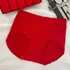 Calcinha Vermelha Feminina de Cintura Alta para o Ano de Nascimento, Sem Costura, Respirável, que Abraça o Quadril, Forro Antibacteriano, Tanga Feminina