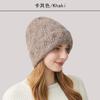 Sombrero Invierno Mujer Cabeza Grande Diseño Wai Sombrero Tejido Amazon Transfronterizo Sombrero Fábrica Todo Combinable Gorro Elástico