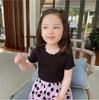 Camiseta de tirantes de verano para niñas, cuello redondo, artículos coreanos, ropa infantil, nueva camisa de base de color sólido para niños, chaqueta interior de punto, moda 6