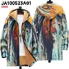 Chaqueta de Nuevo Estilo Transfronteriza con Patrones Multicolor, 40 Elementos, Cárdigan con Capucha y Cremallera, Abrigo de Algodón Polar Espeso de Invierno con Forro Amarillo