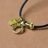 Fio para Pingente de Joia DIY Fino Tecido à Mão Acessórios de Jade Hetian Pingente de Jade Dourado Pingente Ping An Kou Fio de Couro Encerado
