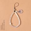 Calcedonia Bodhi Blanca Zorro Colgante Cadena para Teléfono Móvil Loto Fino Muñequera Cordón Anti-pérdida Colgante Carcasa para Teléfono Móvil Venta al por Mayor