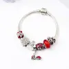 Transfronterizo Nuevo DIY Aleación Incrustada de Diamantes Joyería de Cuentas con Agujero Grande Corazón Hueco Tortuga Colgante de Lujo Ligero Pulsera para Mujeres