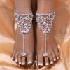 Accesorios Más Vendidos en AliExpress Tobillera Sexy de Hojas con Diamantes Tobillera Simple de Playa Europea y Americana para Mujeres