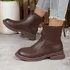 Botas Martin de suela gruesa para mujer, modernas y versátiles, nueva colección otoño/invierno 2026, botas de algodón forradas de felpa, botines estilo Chelsea británicos, botas de ajuste ceñido