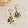 Brincos de árvore de Natal design nicho requintados versáteis frescos alta qualidade cristal de imitação com contas brincos de agulha de prata