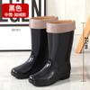 Botas de lluvia de caña alta para mujer, botas de lluvia largas, antideslizantes, impermeables, con suela de tendón de PVC, hasta media pantorrilla, zapatos de agua, zapatos de trabajo de cocina, zapatos de goma, cubrezapatos