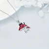 Colar com Pingente de Gato Cogumelo Desenho Animado Fofo Personalidade Criativa Moda Versátil Presente Comemorativo Nicho Novo Colar