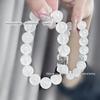 Pulseira Fantasma Branco DIY Feita à Mão Contas Redondas Atacado Pulseira de Cristal Natural Joias Populares Nova Pulseira de Cristal