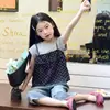 [Artículo en Liquidación] Top Camisola de Verano para Niñas, Moda en Capas, Dulce y Lindo, Estilo Retro de Lunares
