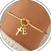 Pulsera con Colgante de Cruz de 26 Letras de Comercio Exterior Transfronterizo, Moderna, Versátil para el Uso Diario, el Viaje al Trabajo y el Estilo Casual, Pulsera de Acero Inoxidable